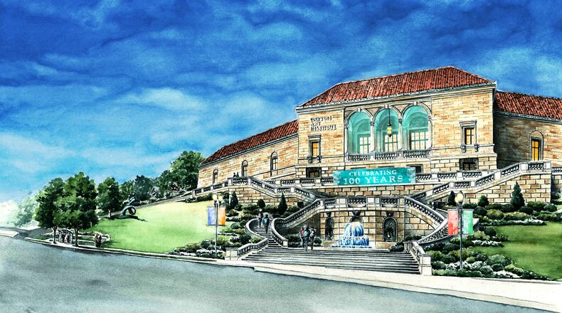 The Dayton Art Institute announced a $27 million capital campaign Sept. 22, 2018. More than half of the funds have already been raised to make improvements. A rendering of improvements to the museum's steps is pictured.
