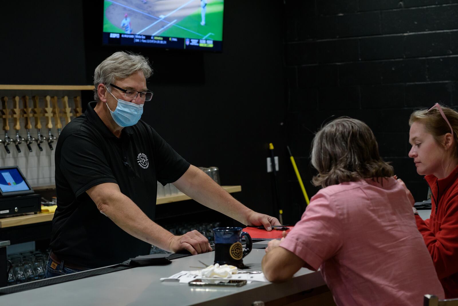 Kent Loose at the soft opening of Loose Ends Brewing Company in Centerville on Thursday, October 1, 2020. TOM GILLIAM/CONTRIBUTING PHOTOGRAPHER