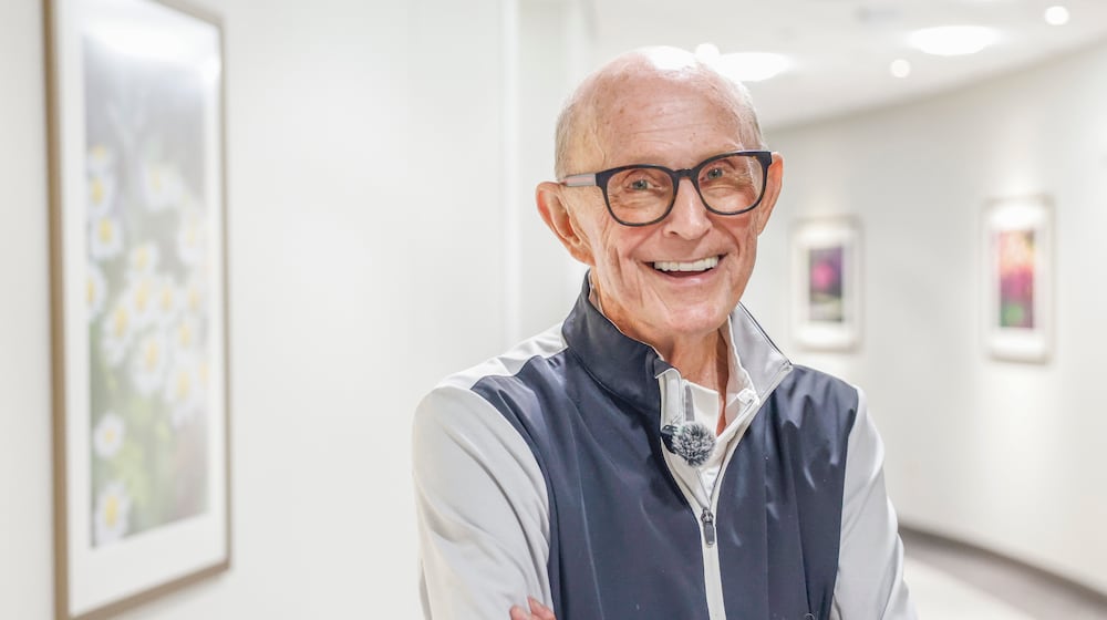 Kettering resident Pat McGohan laughs while having a conversation on Thursday, Nov. 20, 2025, at Kettering Health Main Campus. The retired businessman recently had an emergency hematoma. JOSEPH COOKE/STAFF