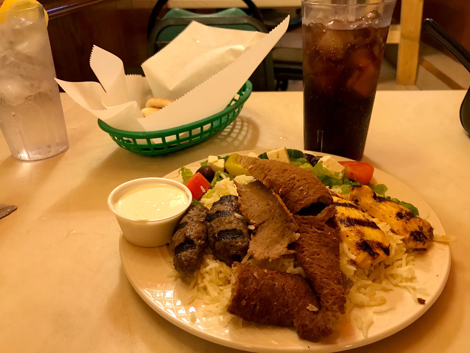 Olive Mediterranean Restaurant's lunch mix platter.
