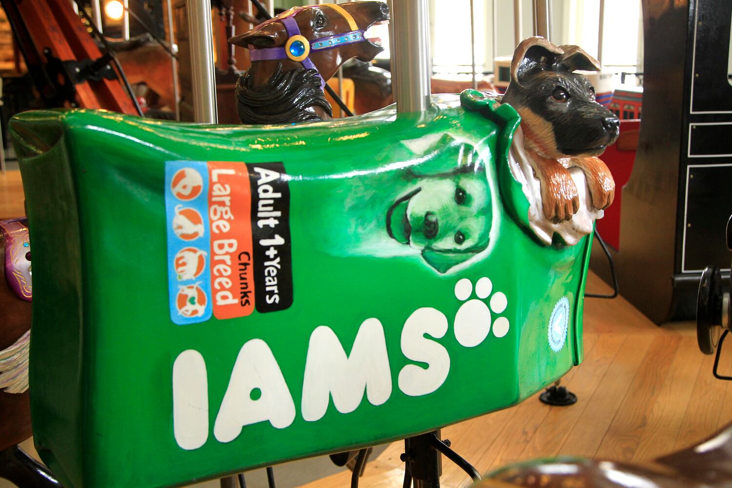 The Carousel of Dayton Innovation, at Carillon Historical Park, is a whimsical ride made of 32 hand-carved figures from the Gem City’s history.