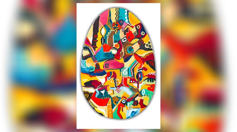 "Egg," by Aka Pereyma, is an oil-on-canvas piece that will be part of the exhibit "The Artistic Life of Aka Pereyma" at the Dayton Art Institute. CONTRIBUTED