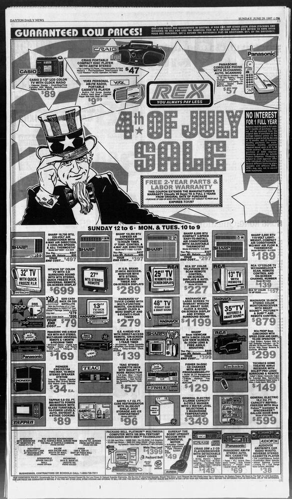 Fourth of July advertisement pages