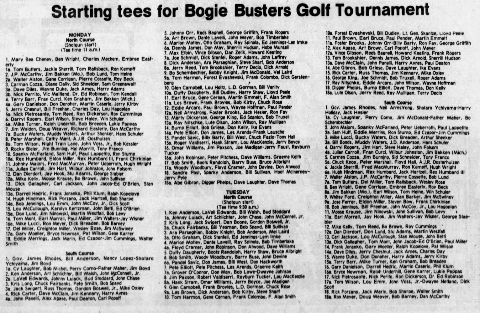 Bogie Busters golf tournament