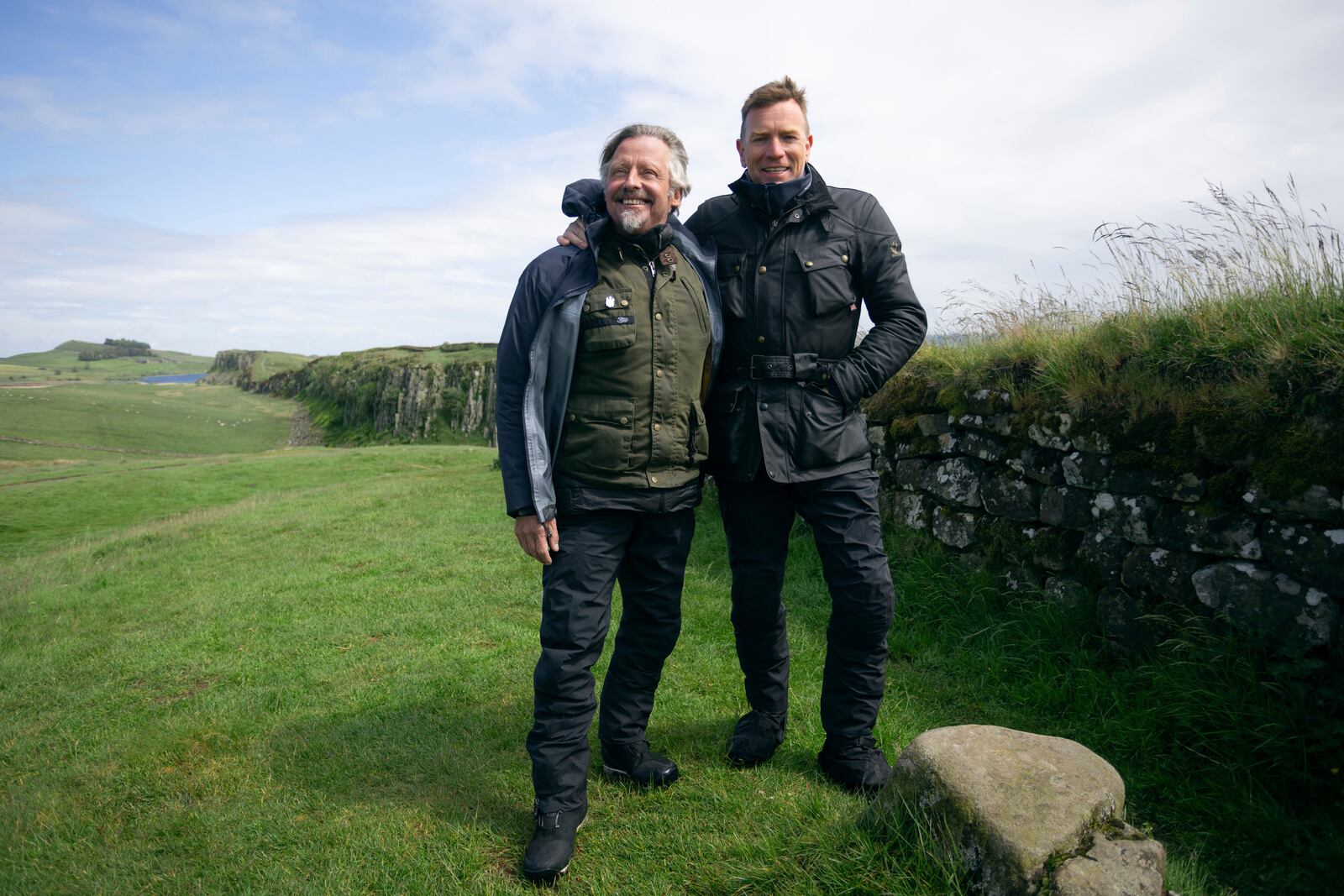 This image released by Apple TV+ shows Charley Boorman, left, and Ewan McGregor in a scene from "Long Way Home." (Max Cruz/Apple TV+ via AP)
