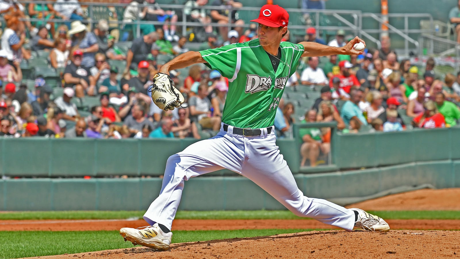 Graham Osman started and pitched four innings, allowing only a solo homer and two singles, to help the Dragons beat Peoria 3-2 in 11 innings Sunday at Day Air Ballpark. JEFF GILBERT/CONTRIBUTED