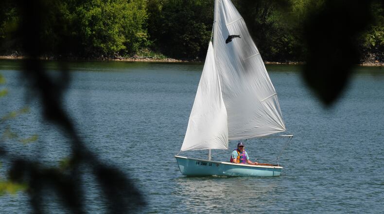 The month of May has included several days of wonderful weather for boating, such as sailing on Eastwood Lake (above). MARSHALL GORBY\STAFF