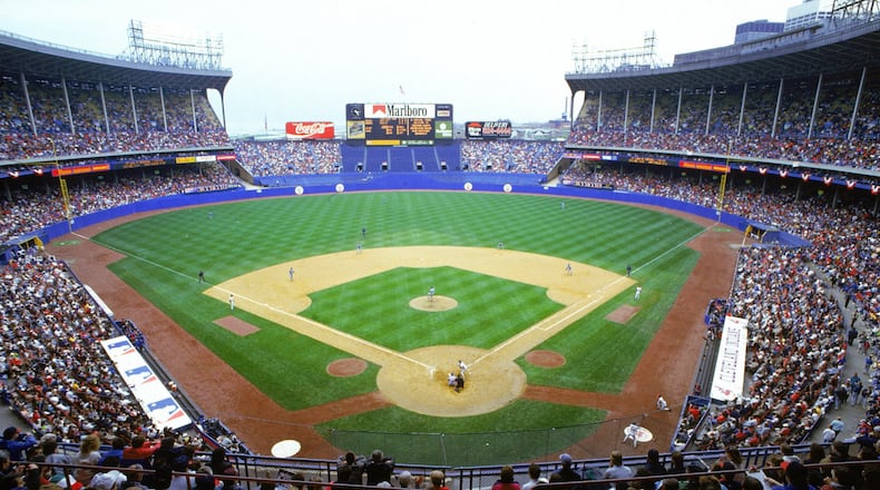 A general view of Cleveland Municipal Stadium during a game on May 17, 1992. Photo by Jeff Hixon/Getty Images