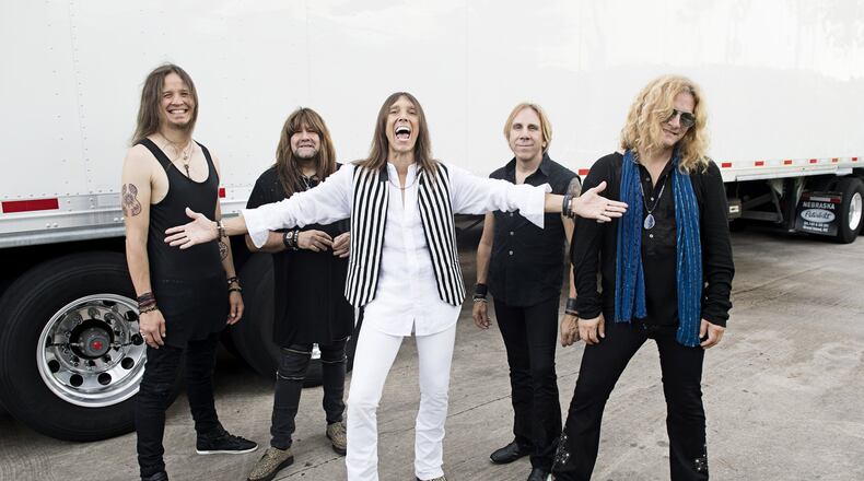 Enduring hard rockers Tesla, (left to right) Frank Hannon, Brian Wheat, Jeff Keith, Dave Rude and Troy Luccketta, take a break from working on a new album with Def Leppardâs Phil Collen for a new tour, which hits Hobart Arena in Troy on Saturday, Feb. 11. CONTRIBUTED