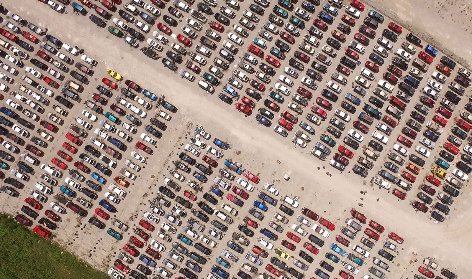 Aerial view of LKQ Pick-your-part lot in Dayton.  More than 10 million vehicles are recycled each year in the U.S.   TY GREENLEES / STAFF