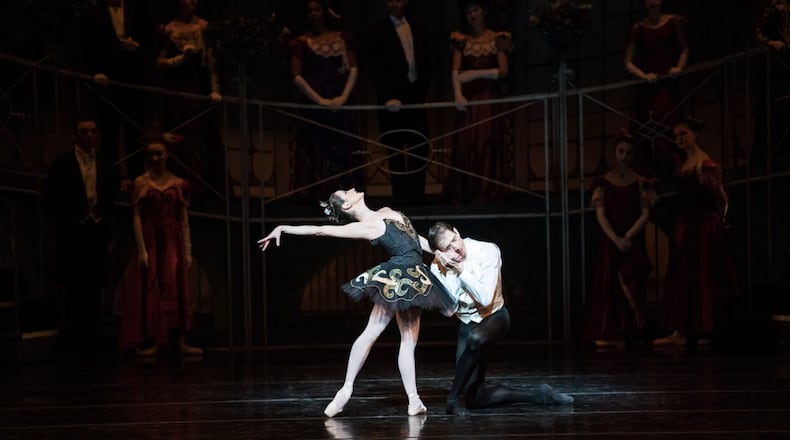 Nathaly Prieto as Odile the Black Swan and Daniel Rodriquez as Siegfried perform in Dayton Ballet's "Swan Lake" at the Schuster Center. CREDIT: SCOTT ROBBINS/CONTRIBUTED