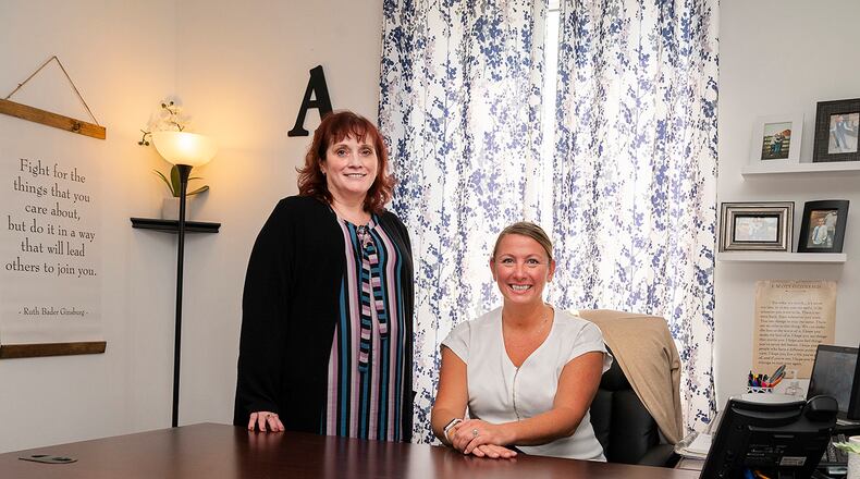 Kimberly Watson (left), the 88th Air Base Wing’s Diversity, Equity and Inclusion chief; and April Barrows, diversity and inclusion program manager in the Resource Advocacy Office, are pictured Sept. 13 in the new DEI Office at Wright-Patterson Air Force Base. The organization has consolidated existing base services under one roof, including the Equal Opportunity Office, disability and affirmative-employment programs. U.S. AIR FORCE PHOTO/R.J. ORIEZ