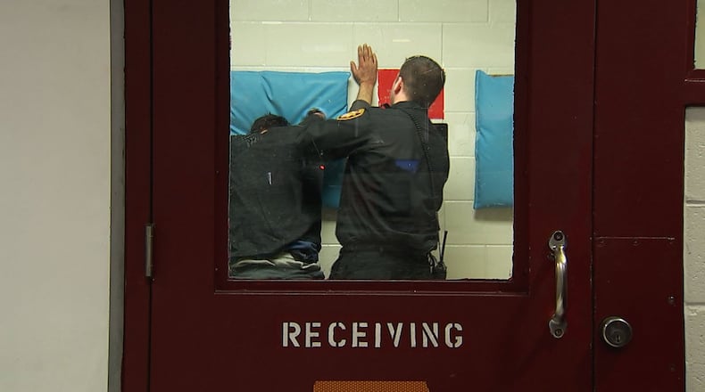 Scene from the Montgomery County Jail. A recent study found 35.4 percent of people in local jails have not been convicted of a crime, but are awaiting trial. In most cases, the study found, the inmates are being held because they could not afford bond. BYRON STIRSMAN/STAFF