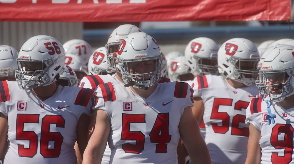 Dayton waits to take the field before a game against Stetson on Saturday, Sept. 27, 2025, at Welcome Stadium. David Jablonski/Staff