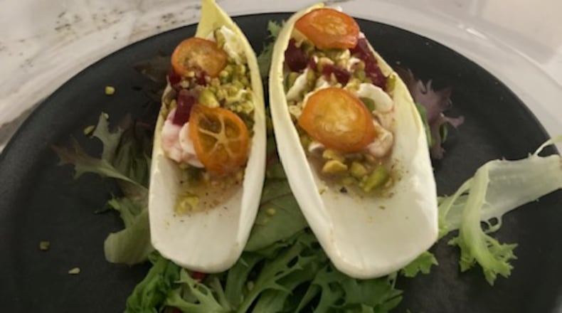 Endive and feta amuse-bouche at Meridien in Centerville. RAY MARCANO/CONTRIBUTED