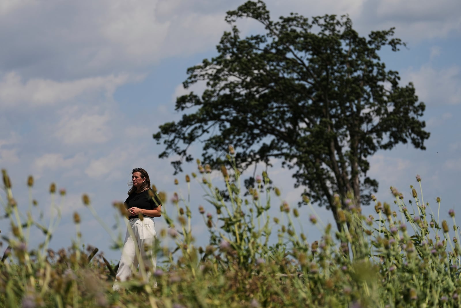 Shannon Keeler speaks during an interview with The Associated Press in Gettysburg, Pa., Thursday, July 17, 2025. (AP Photo/Matt Rourke)