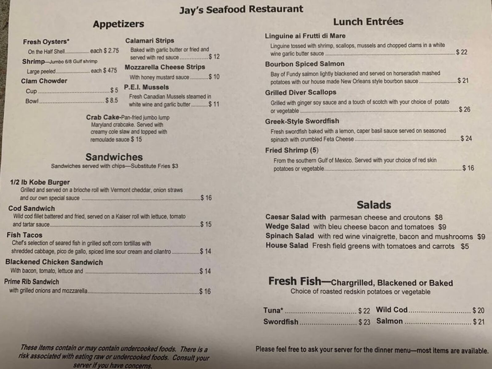 Just in time for the holiday season, Jay’s Seafood in Dayton’s Oregon District will open during lunch for a limited time (CONTRIBUTED PHOTO).