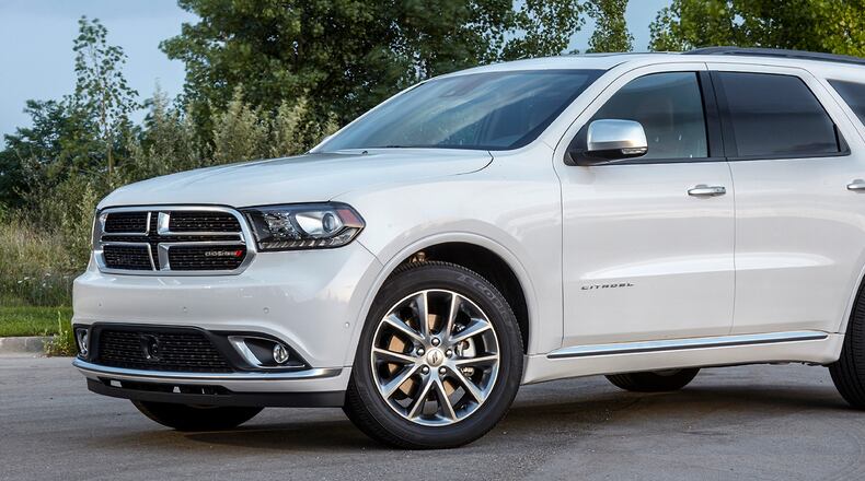 This photo provided by Fiat Chrysler shows the 2020 Dodge Durango, which can pull 6,200 pounds with its standard V6. If you choose one of its optional V8 engines, you can tow either 7,400 pounds or up to 8,700 pounds. (Courtesy of FCA US via AP)