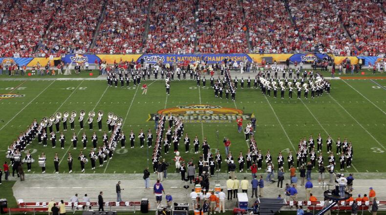 The Ohio State Marching Band has been performing Script Ohio since 1936. FILE PHOTO