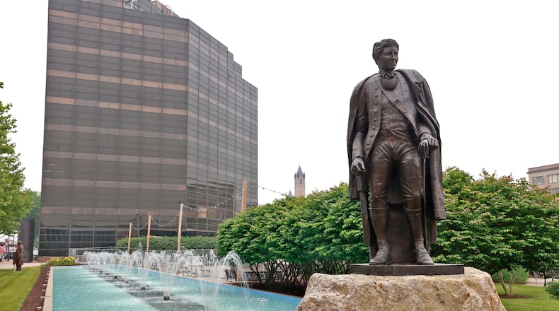 A statue of George Rogers Clark at the intersection of South Fountain Avenue and Main Street. BILL LACKEY/STAFF
