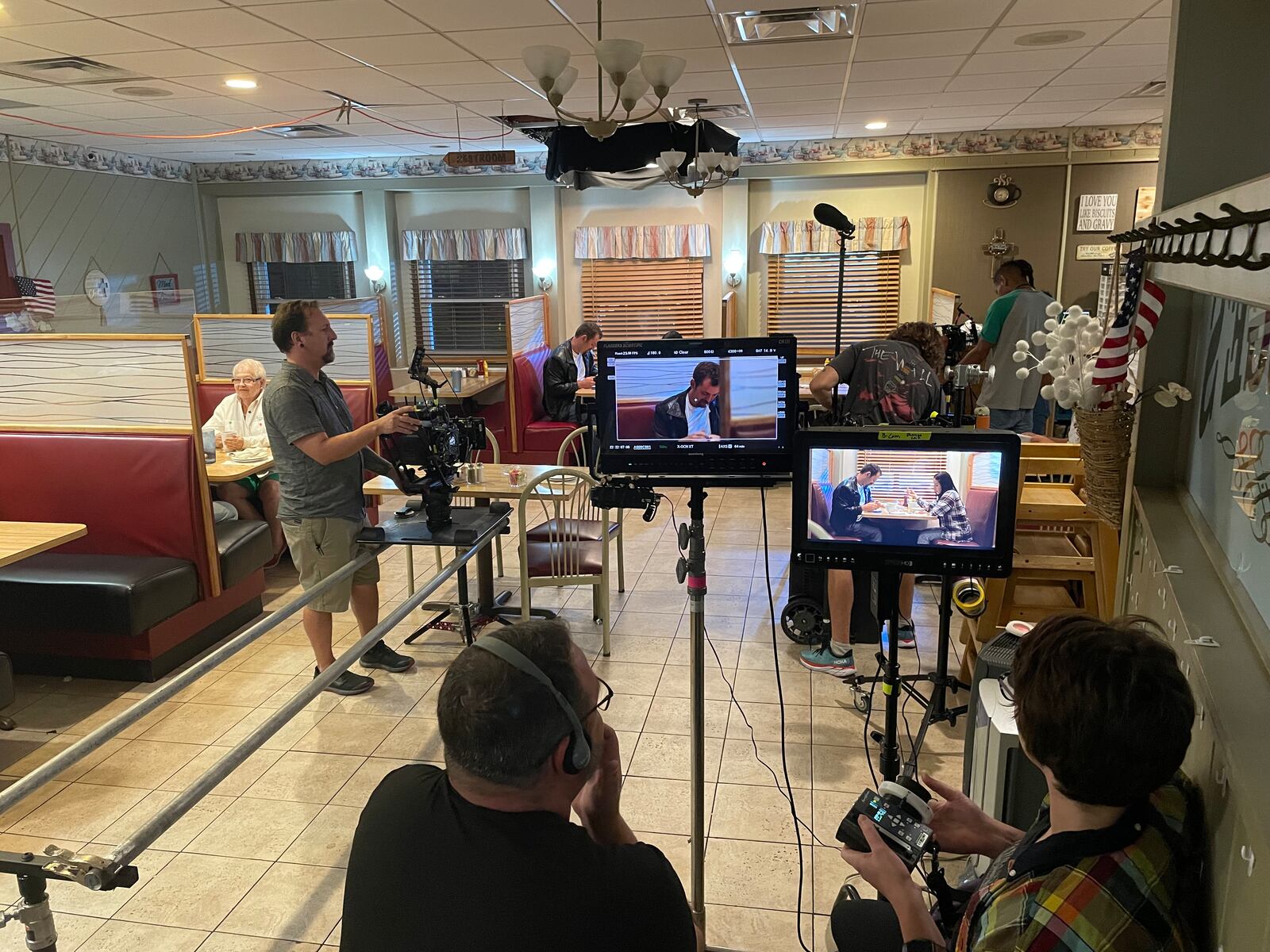After hours, George’s Family Restaurant in Dayton turns into the set of a new independent feature film called ‘Another Day.’ NATALIE JONES/STAFF