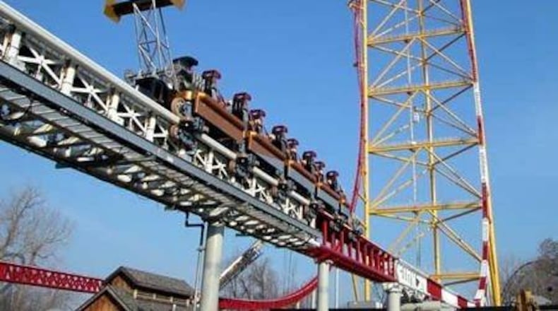 Top Thrill Dragster was the first "Strata Coaster", loosely defined as a complete circuit coaster that is over 400 feet tall. Located at Cedar Point Amusement Park in Sandusky, it reached speeds of up to 120 mph.