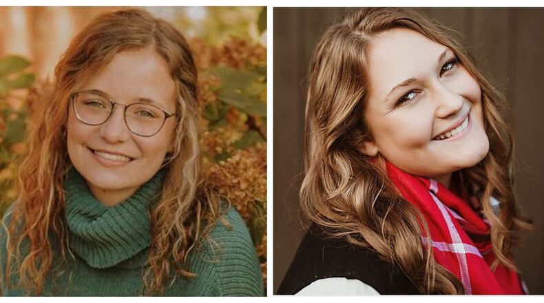 Sophie Young of Sidney (left) was named the winner of the 2021 Si Burick Scholarship Award. Bethany Weldy of Covington (right) was named the winner of the 2021 Dayton Daily News Community Solutions Scholarship. CONTRIBUTED