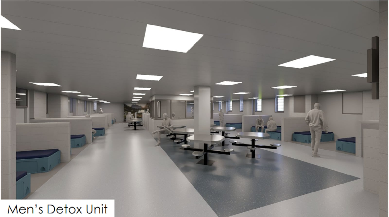 A rendering of the men's behavioral health unit in Montgomery County Jail. PROVIDED