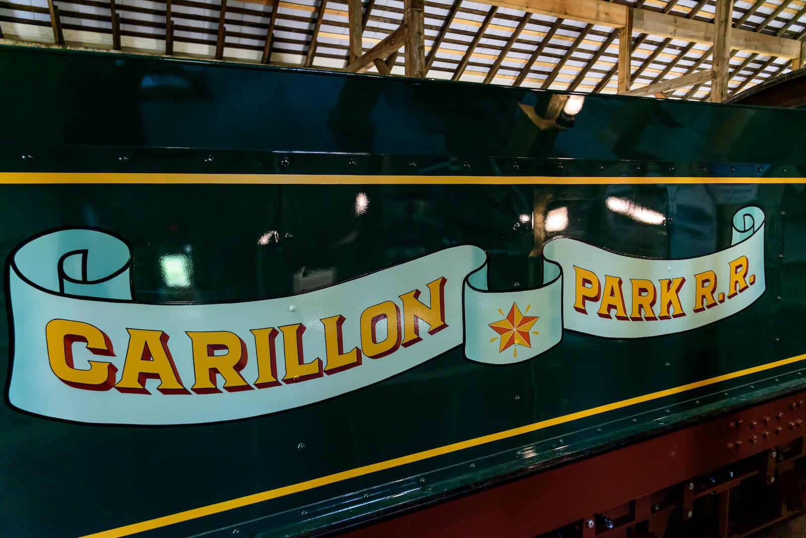 Here’s a sneak peek at Dayton History’s new Carillon Park Railroad project, manufactured in England by Severn Lamb. The train is a full-size replica of the “Cincinnati,” the first locomotive to pull a passenger train into Dayton in 1851 on the Cincinnati, Hamilton & Dayton Railroad. The railroad fulfills the dream of Carillon Park founder Col. Edward A. Deeds to have a fully functional railroad in the park based on his miniature of the “Cincinnati” which is still in Dayton History’s collection. The railroad, which can accommodate 120 passengers and travels along a one-mile track around the perimeter of the park, will be open to the public following a dedication event for members on Tuesday, May 2, 2023. TOM GILLIAM / CONTRIBUTING PHOTOGRAPHER
