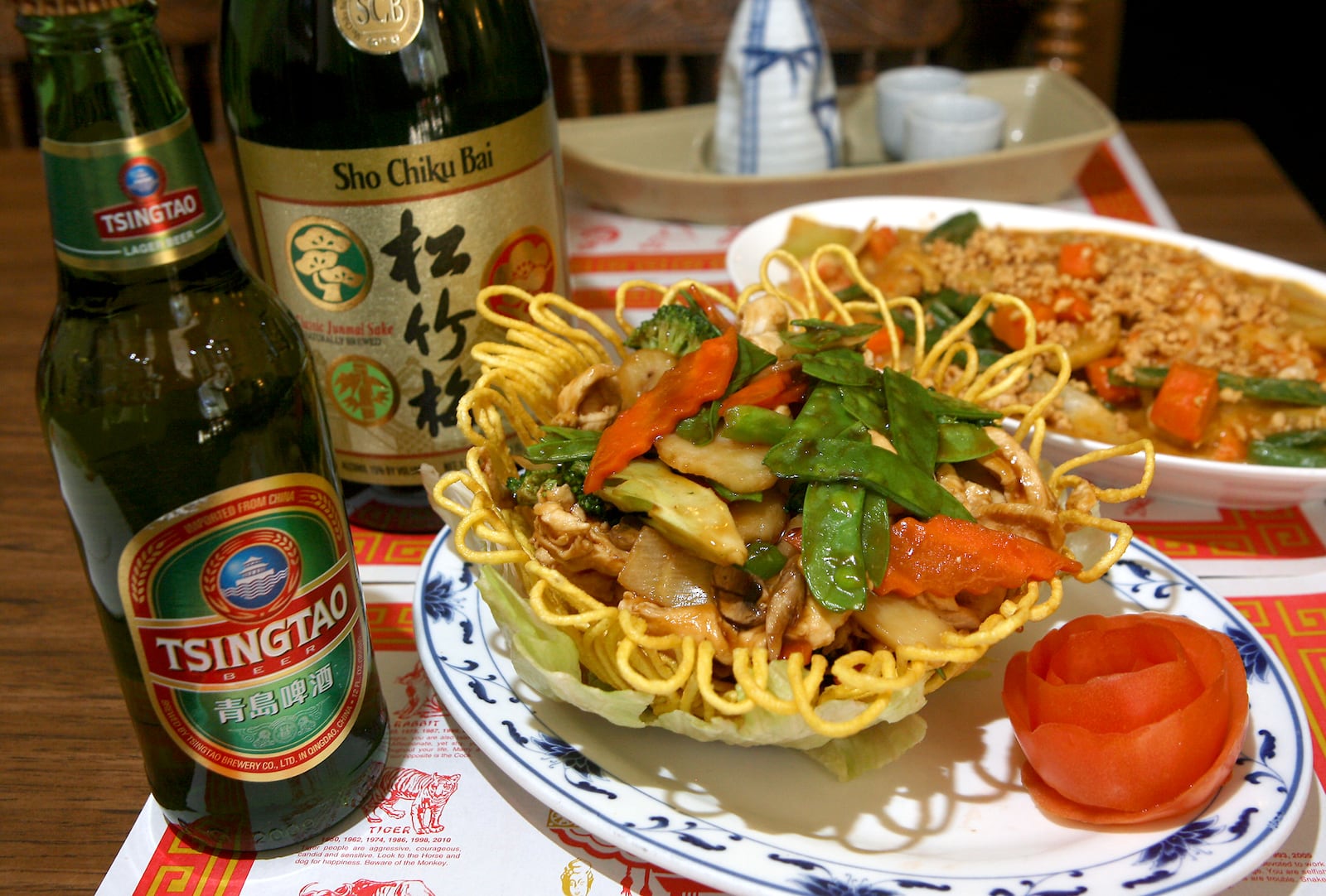 The Nest, a dish with noodles, vegetables and choice of meat, at Phan-Shin Chinese & Thai Restaurant in Oxford. Staff photo by Greg Lynch