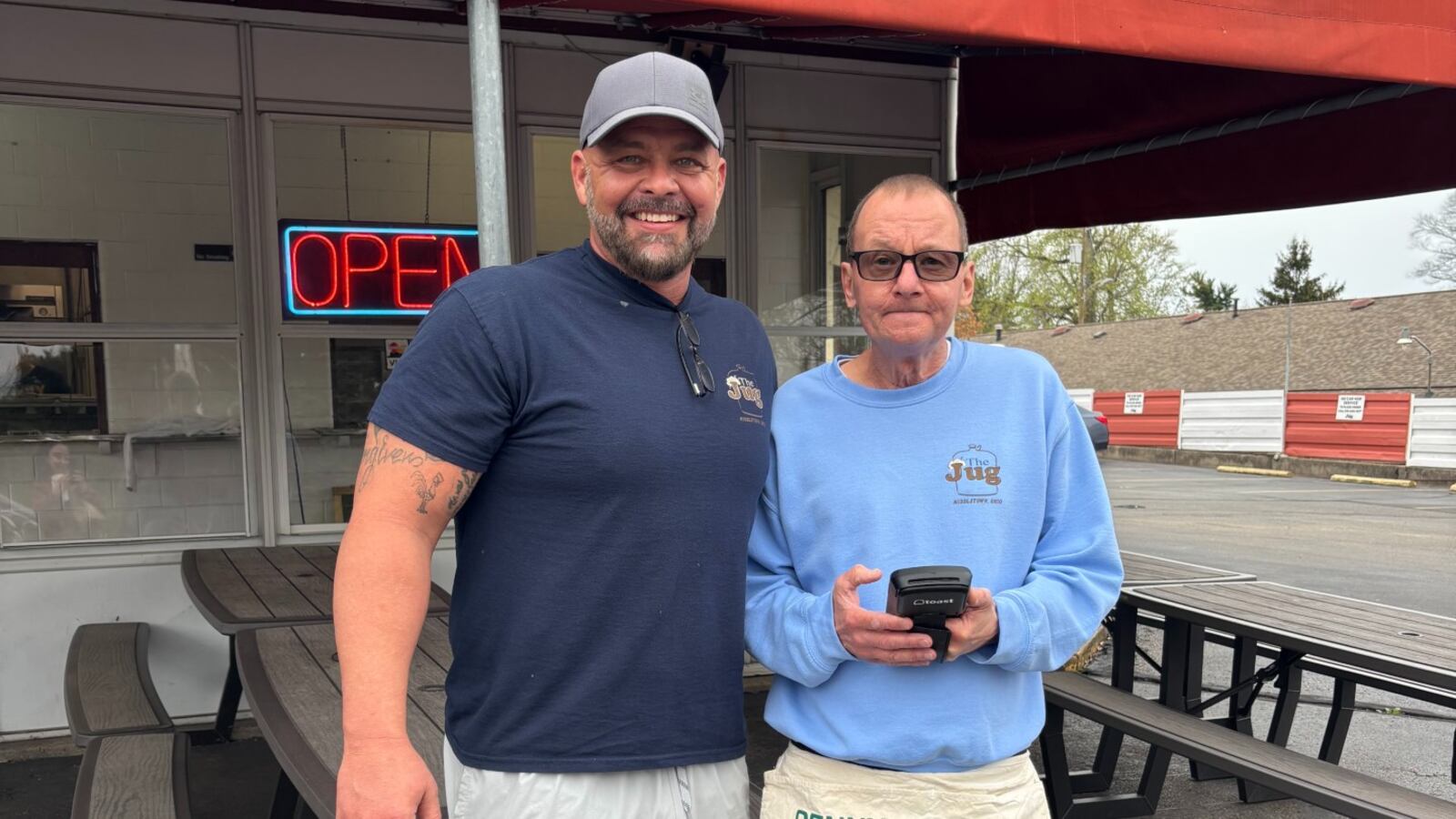 The Jug owner, Donnie Osborne, and long-time car hop, Kenny.