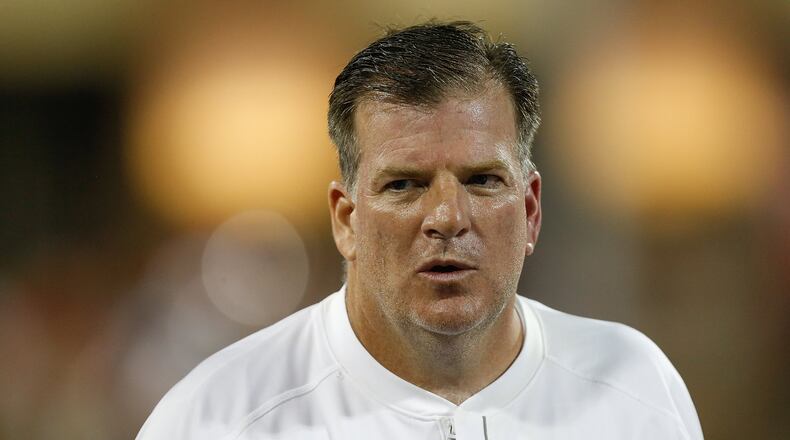 Head coach Chuck Martin of the Miami Ohio Redhawks reacts against the Cincinnati Bearcats during the first half at Yager Stadium on September 16, 2017 in Oxford, Ohio. (Photo by Michael Reaves/Getty Images)