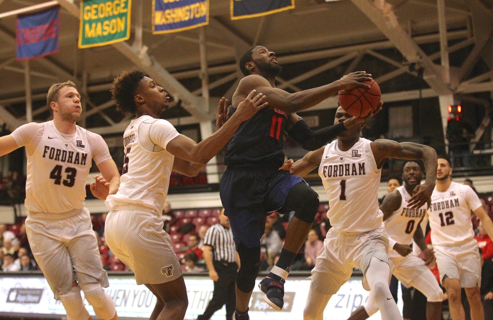 Dayton's Scoochie Smith shoots against Fordham on Tuesday, Jan. 31, 2017, at Rose Hill Gym in Bronx, N.Y.