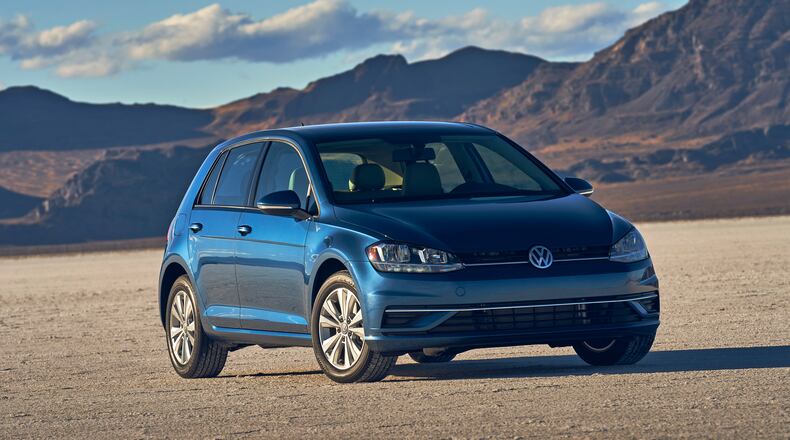 This photo provided by Volkswagen shows the 2021 Golf, a practical hatchback with lots of storage space and a comfortable ride. (Volkswagen of America via AP)