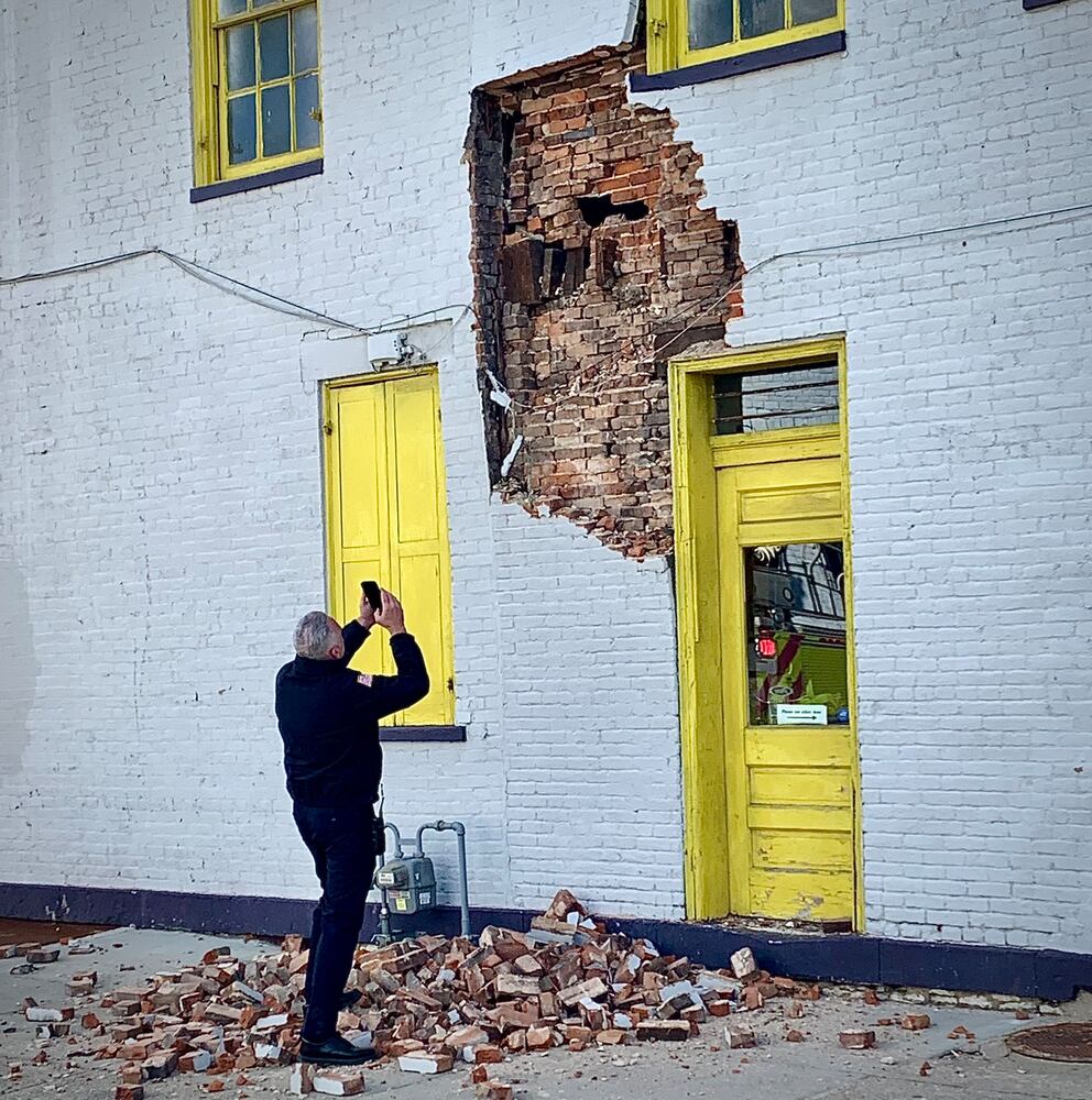 Oregon District partial wall collapse