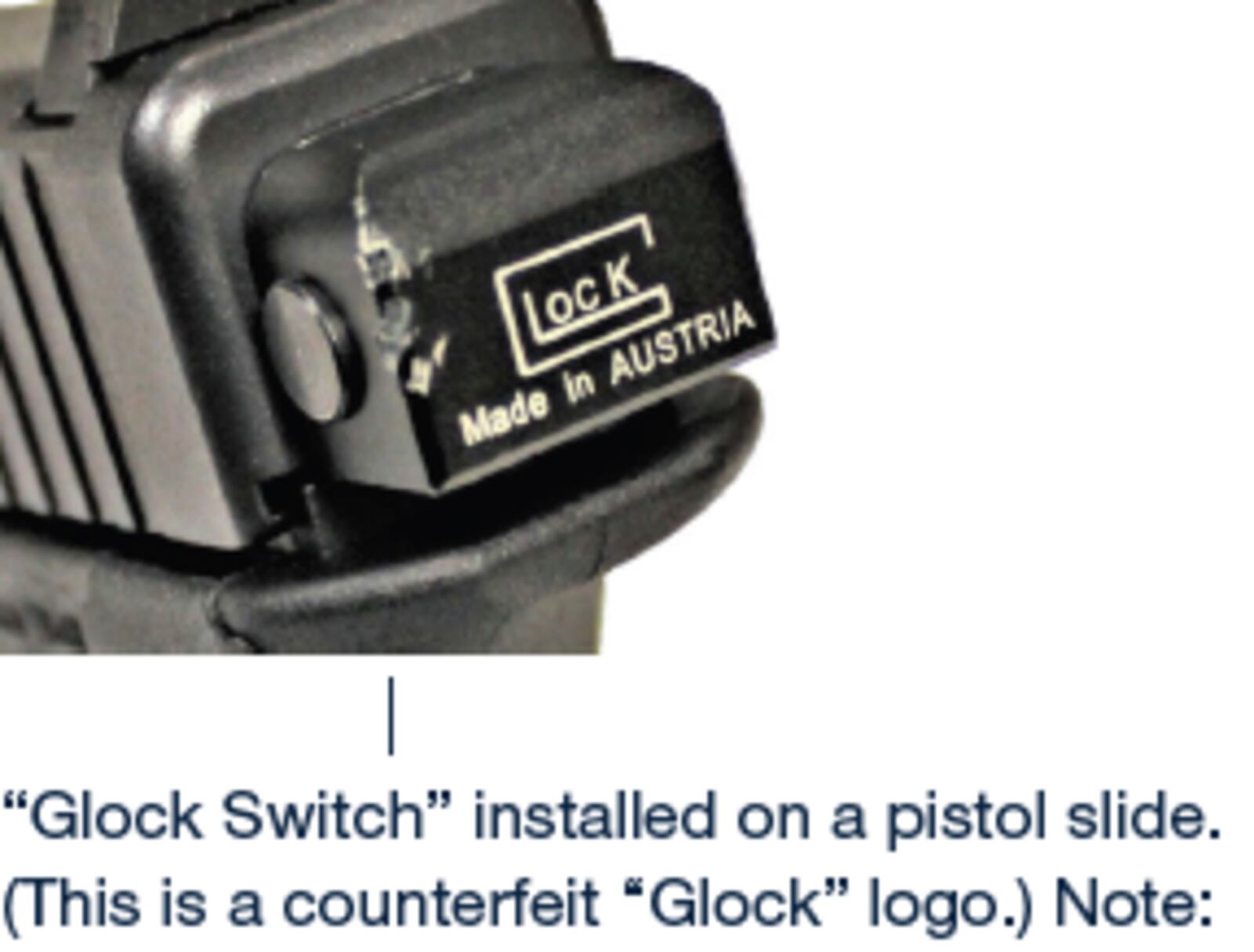 An illegal "Glock switch" that turns a semiautomatic pistol into a fully automatic weapon. CONTRIBUTED