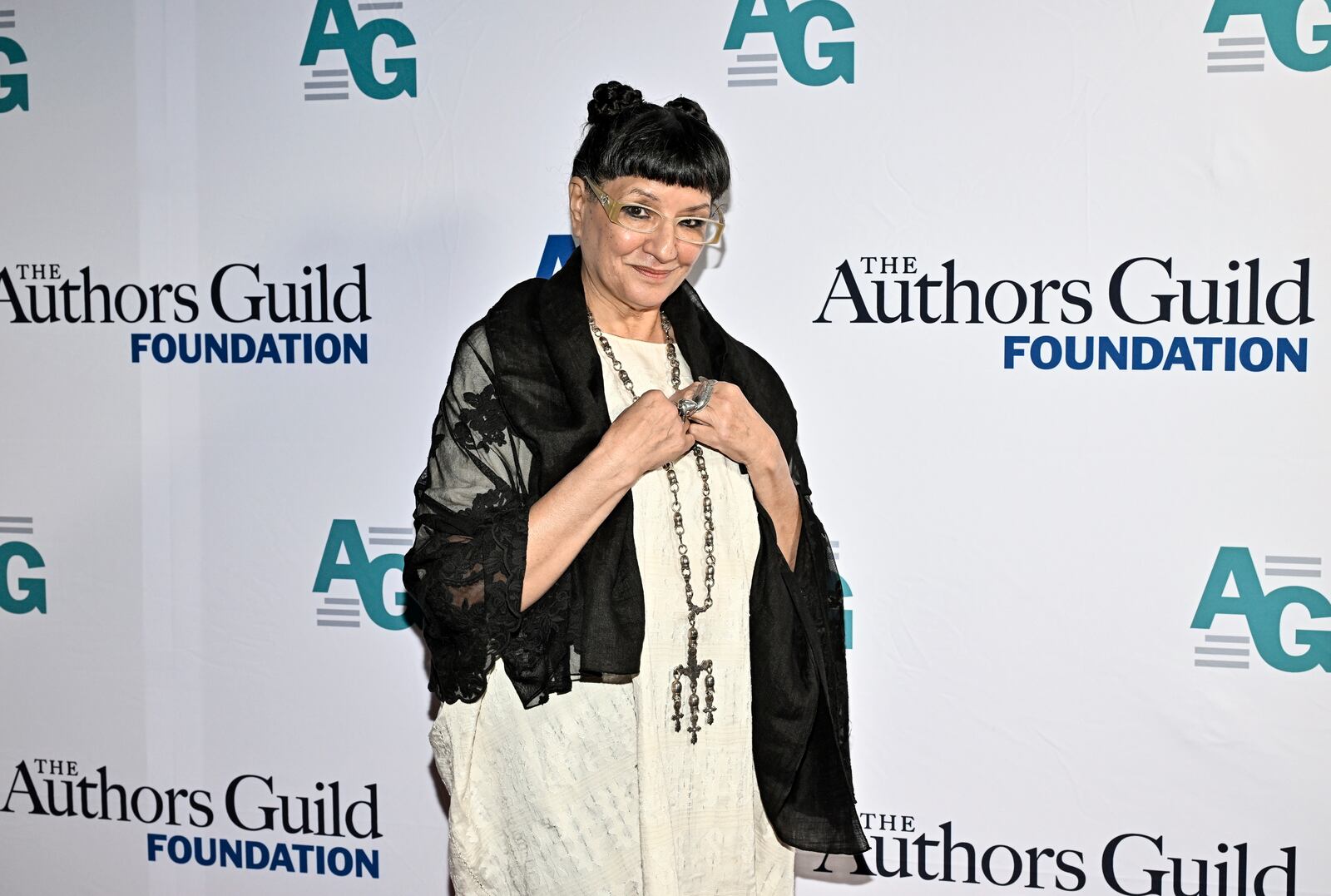 Honoree Sandra Cisneros attends the Authors Guild Foundation Dinner at Gotham Hall on Monday, April 7, 2025, in New York. (Photo by Evan Agostini/Invision/AP)