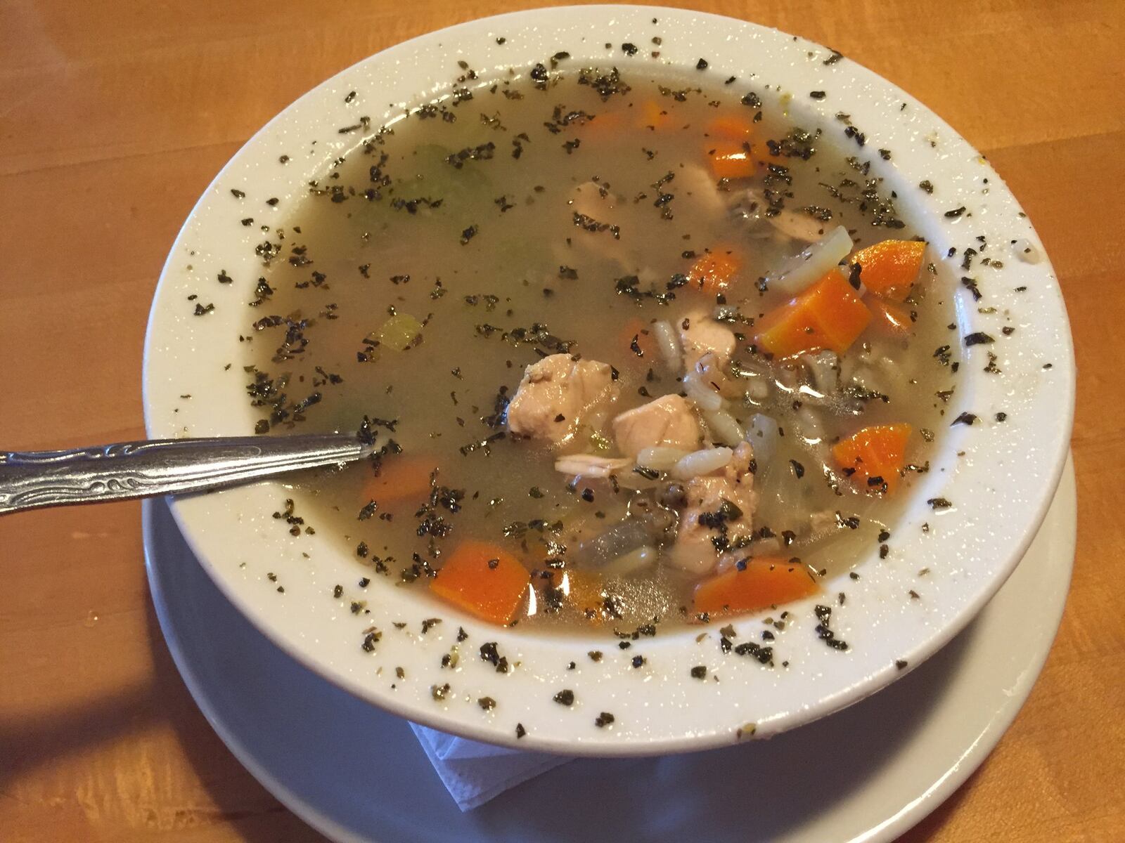 A bowl of chicken and rice soup from Christopher’s in Kettering. Contributed photo by Alexis Larsen