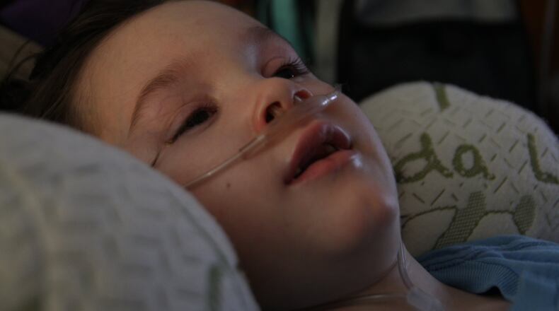 Armand Hayes, 7, suffers from a rare disease, GM 1 Gangliosidosis. Prior to his diagnosis, he had progressed normally. He now can no longer walk, talk, or take any food by mouth. He suffers seizures, needs to have oxygen near by, in case his oxygen level drops. Monday, February 29, is Rare Disease Day and looks at those who are afflicted by one, or more, of the 7,000 diseases categorized as rare. Contributed photo by Haley Shepard