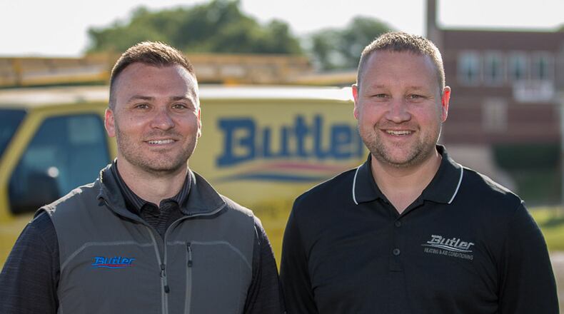 Nick Lamb, left, and Chris Bermick, owners of Butler Heating & Air. CONTRIBUTED