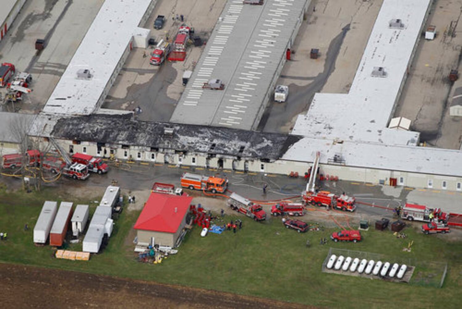 Caesar Creek fire aerial photos