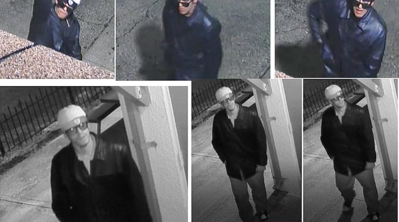 Police are looking for a suspect cuaght on surveillance cameras vandalizing the Islamic Society of Greater Dayton’s Al-Rahman Mosque on Feb. 28. SUBMITTED