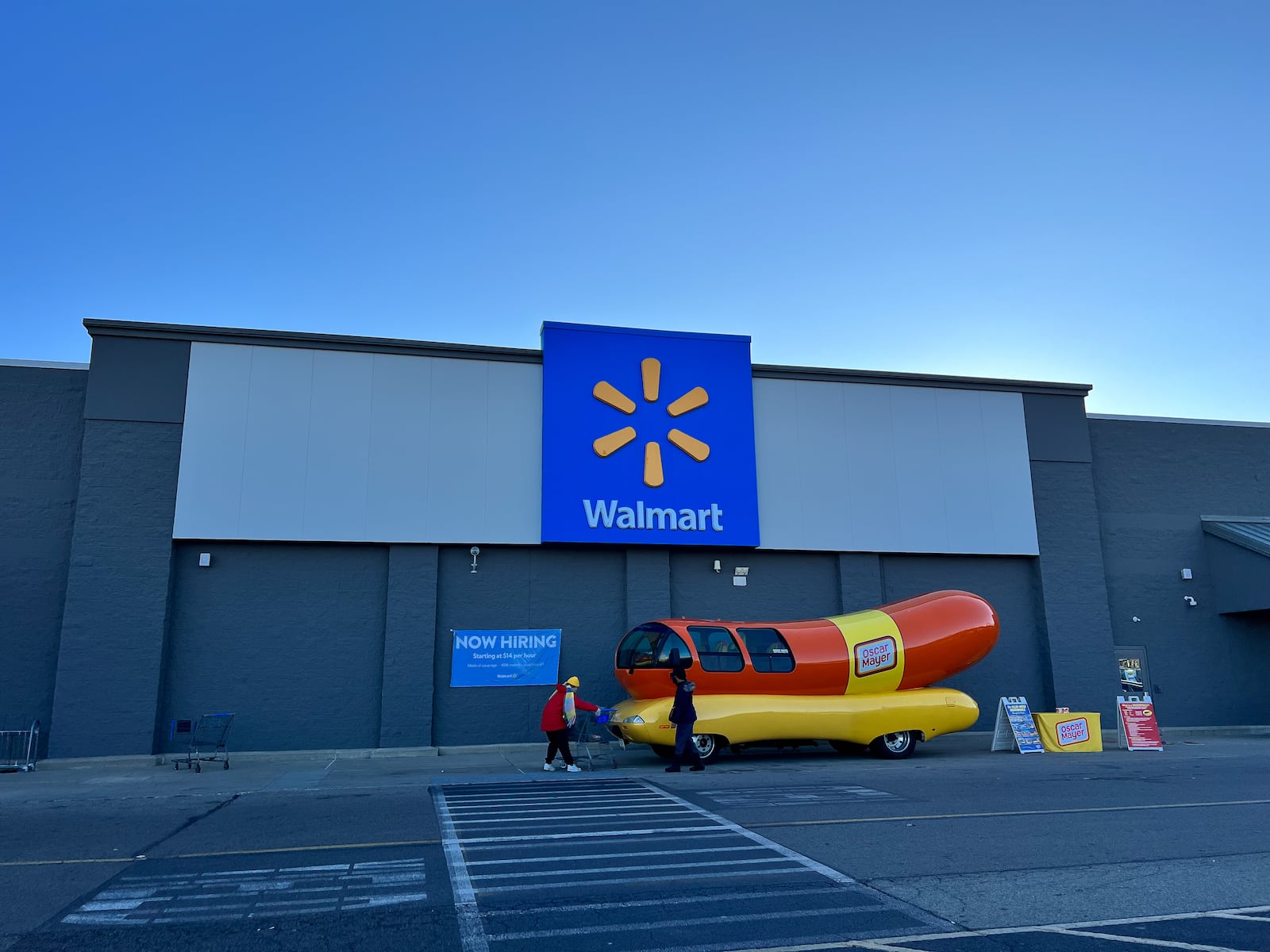 The Oscar Mayer Wienermobile visited Walmart on Brandt Pike in Huber Heights on Saturday, Nov. 19, 2022. TOM GILLIAM/CONTRIBUTING PHOTOGRAPHER