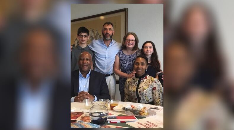 Dr. Scott Rosenberg and his family with the King and Queen of Lesotho, Letsie III and 'Masenate Mohato Seeiso, at the Polo Club in Springfield during their 2018 visit. (CONTRIBUTED)