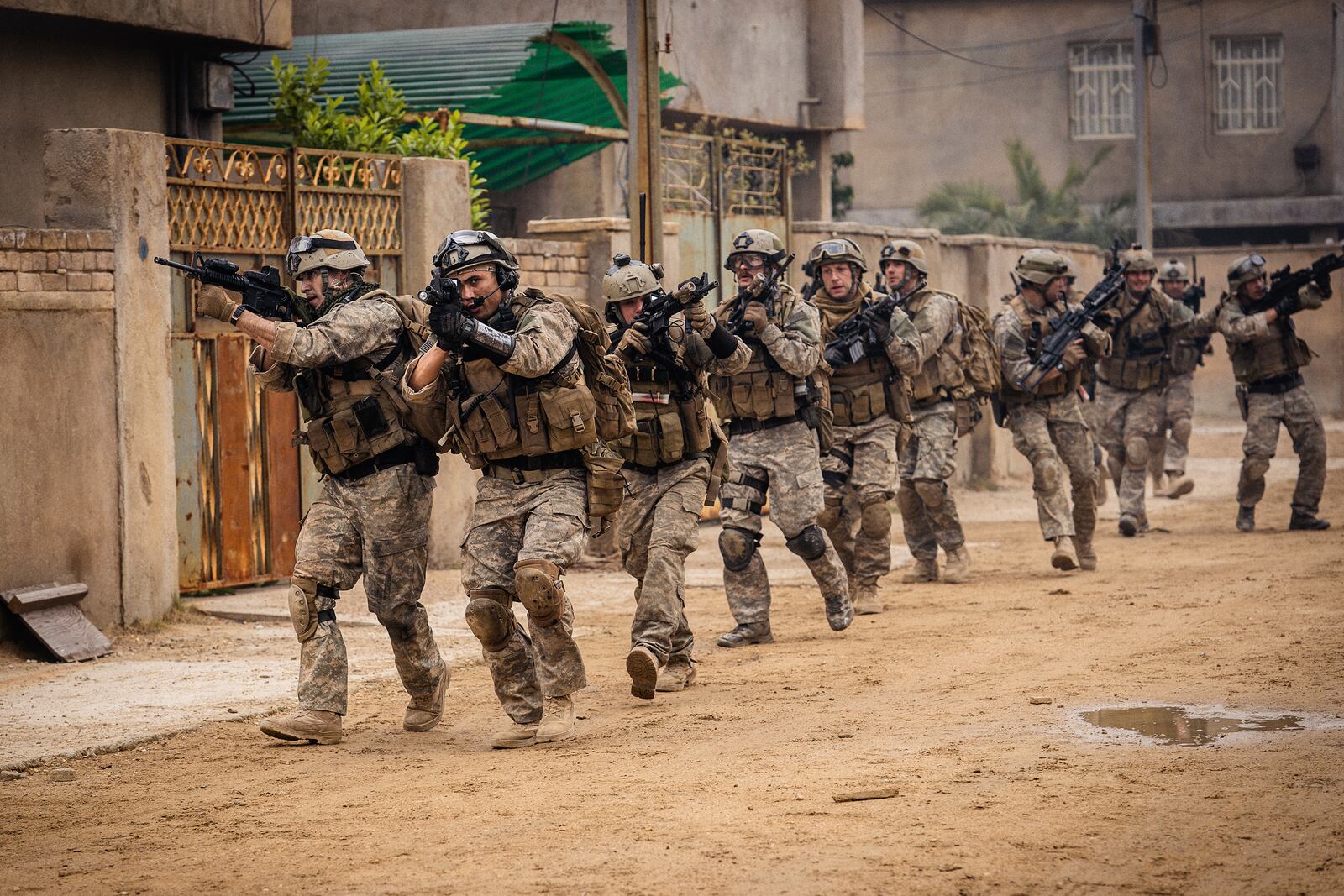 This image released by A24 shows a scene from "Warfare." (A24 via AP)