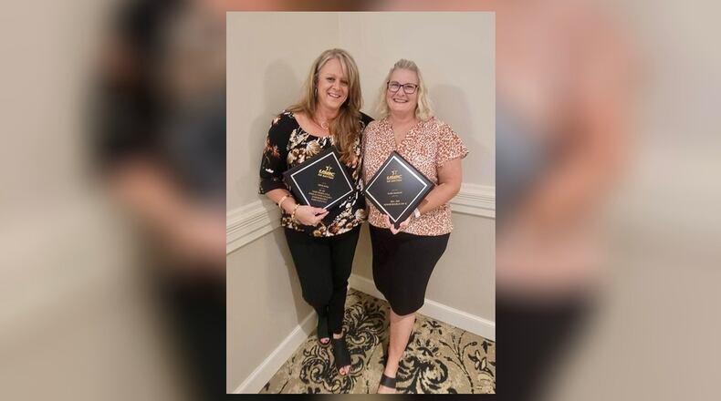 GDUSBC Bowler of the Year Lori Reasoner (left) and teammate Kari Graham won a city senior doubles titles during the 2024-25 season. CONTRIBUTED PHOTO