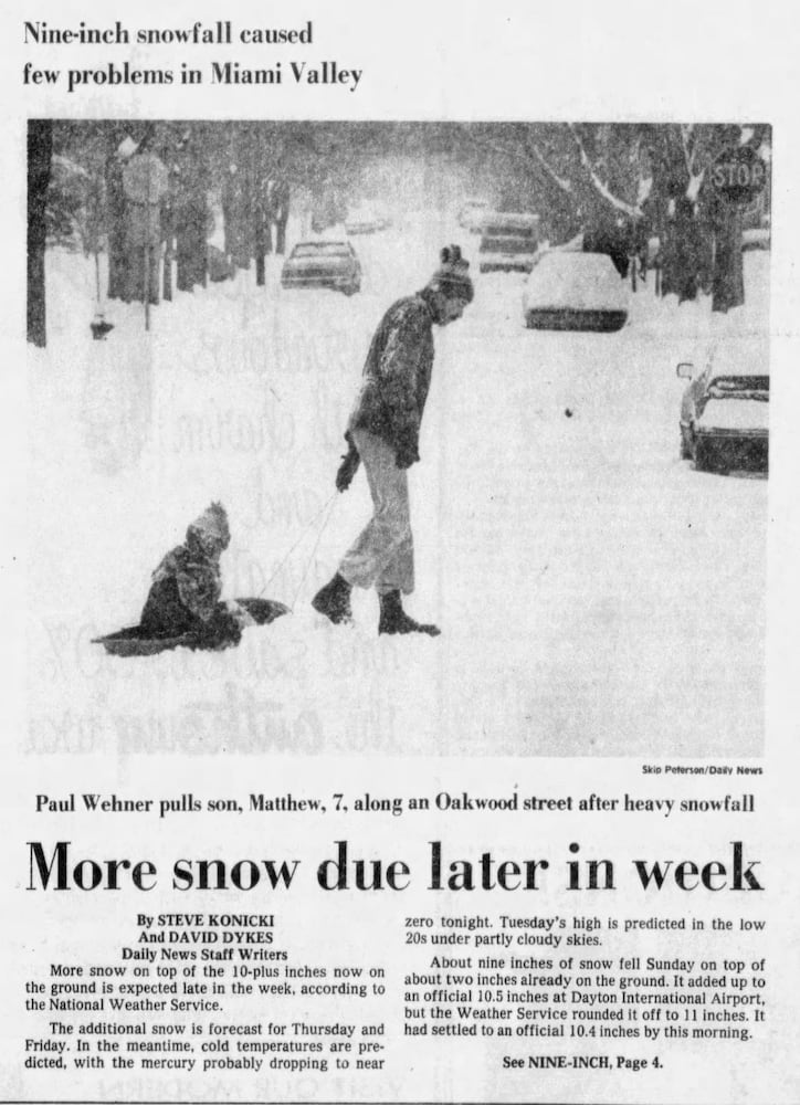 Dayton record snowfall