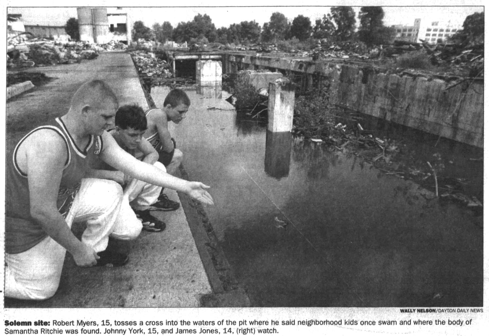 The pit at GHR Foundry where the body of Samantha Ritchie was found in 1995. DAYTON DAILY NEWS ARCHIVES