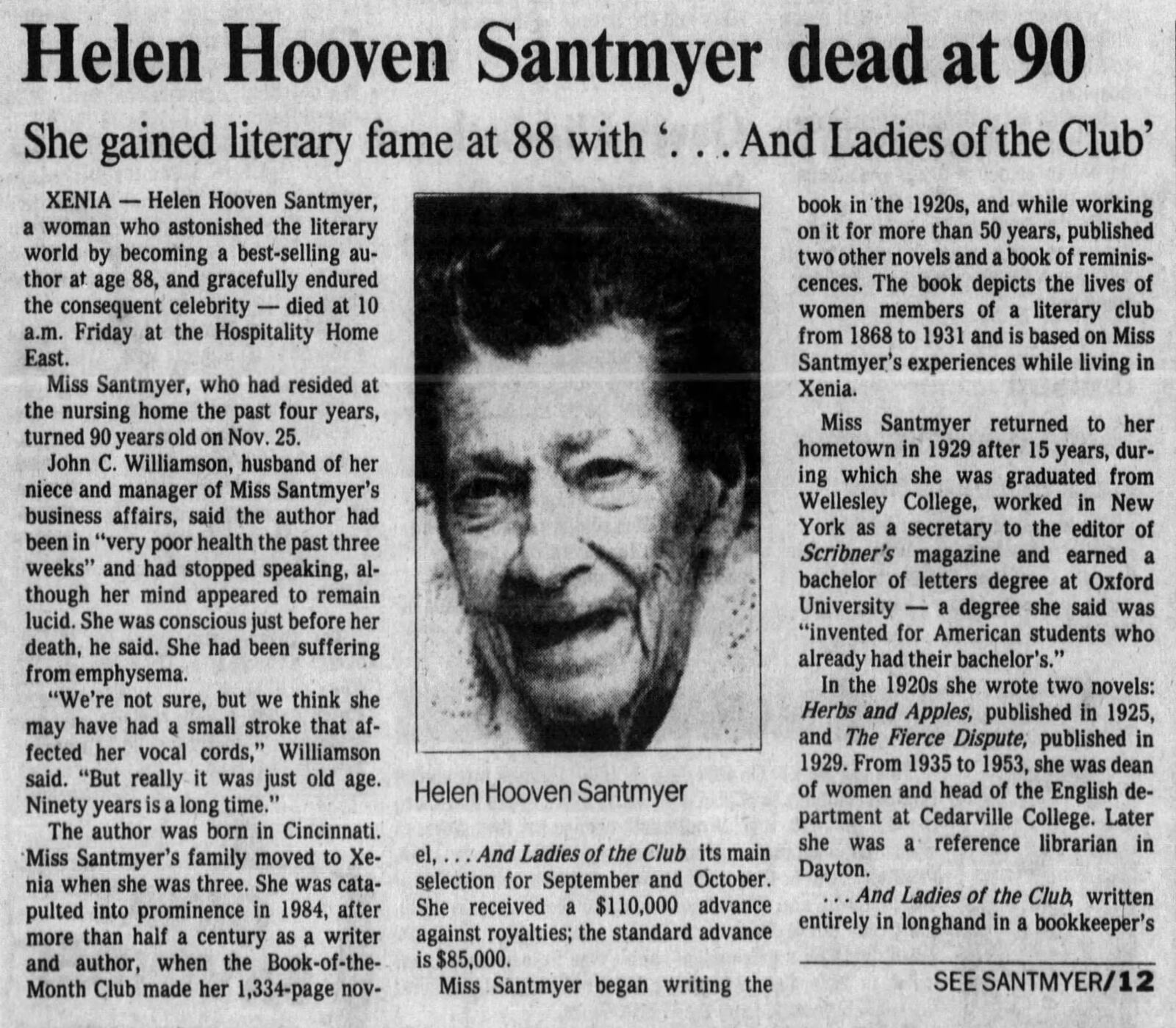 Dayton Daily News front page of Feb. 22, 1986.
