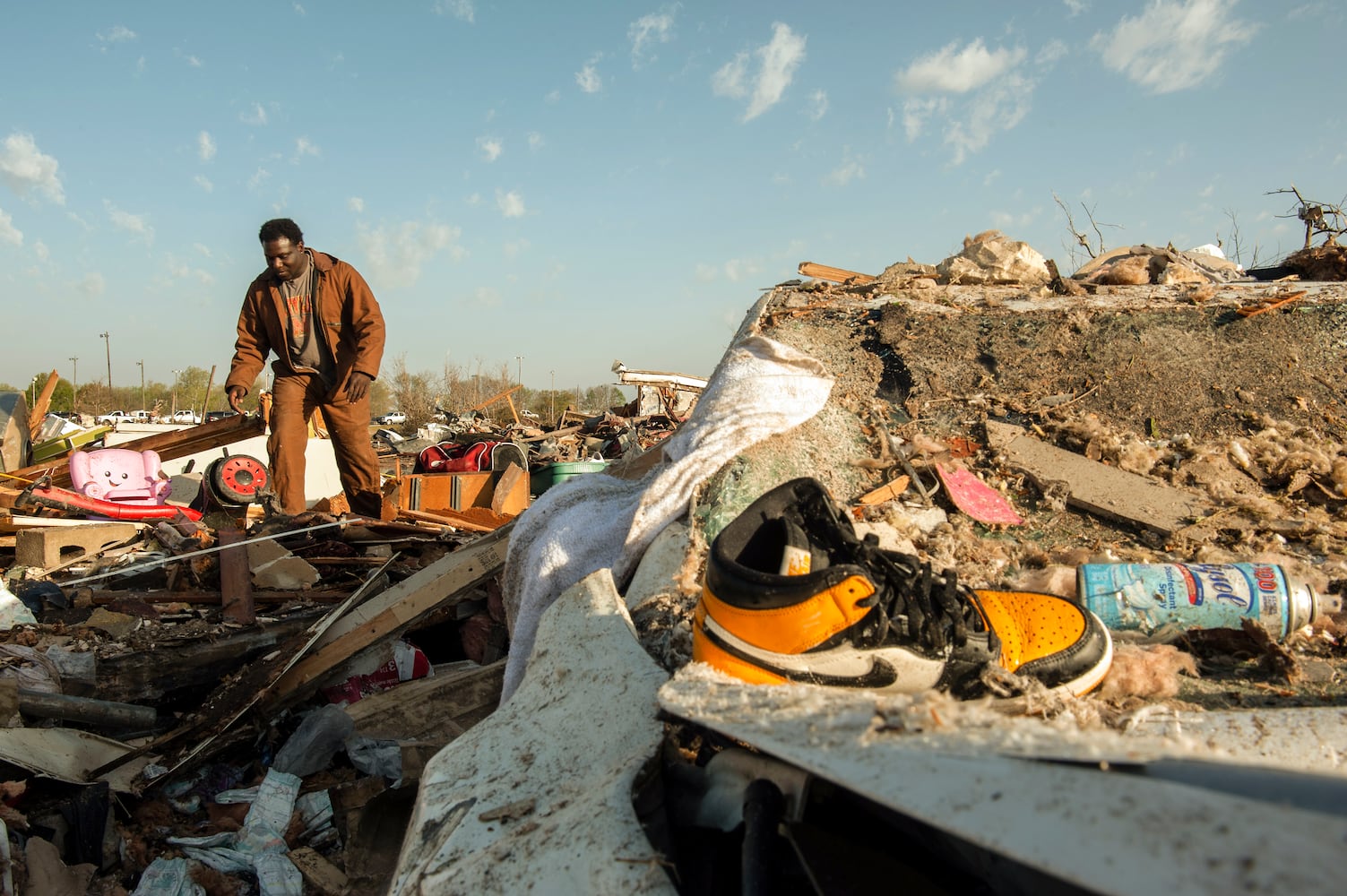 Extensive storm damage in Rolling Fork, Miss., where witnesses said the main commercial strip had been devastated and the National Weather Service confirmed that a tornado had touched down, on March 25, 2023. (Rory Doyle /The New York Times)